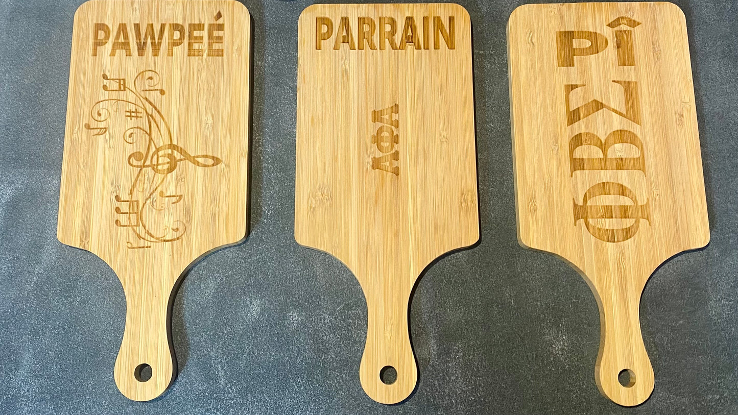 Custom Bamboo Cheese Board w/ Spreader Knife