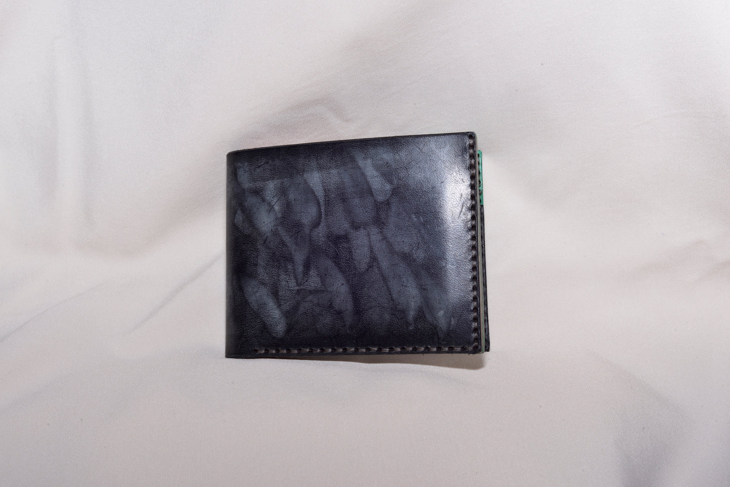Black, Green and Peach Bi-fold Wallet