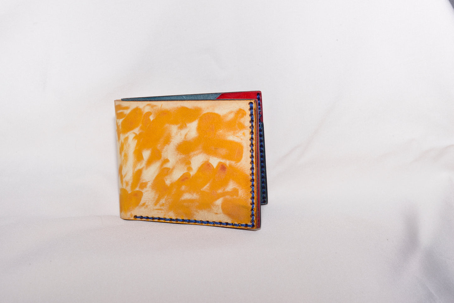 Orange, Blue and Red Bi-fold Wallet